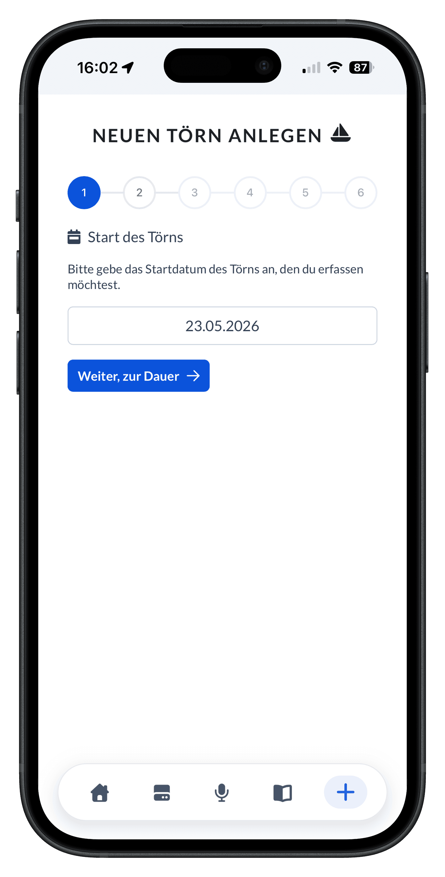 Neuen Törn anlegen – Schritt für Schritt